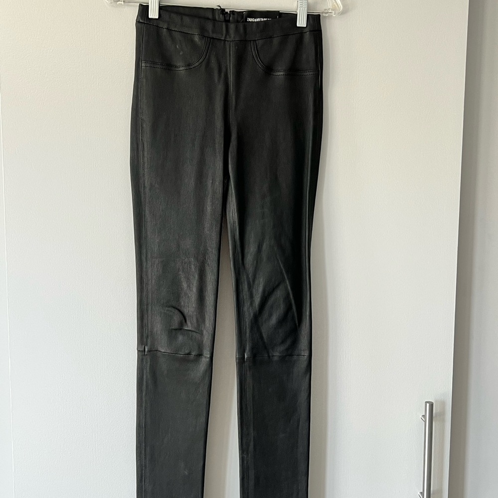 Zadig and Voltaire Pharel Delux SPI stretch leather pants. Size 36”